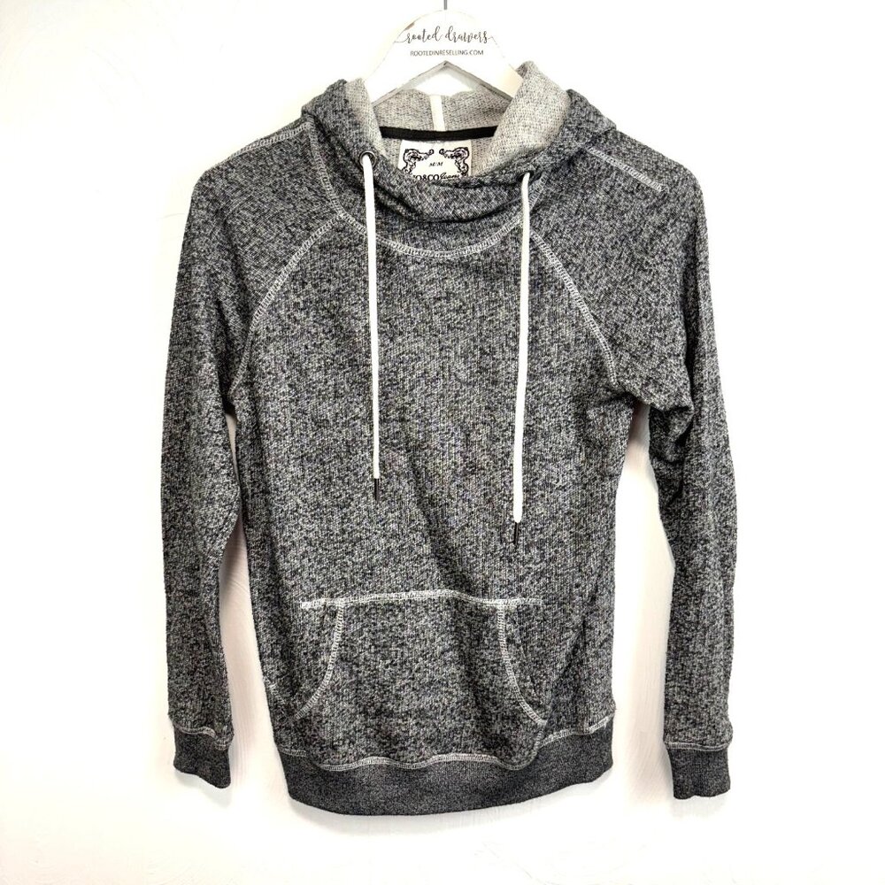 JO&CO Jeans Hoodie Sweatshirt Gray Long Sleeve Pullover Casual Cotton Womens M